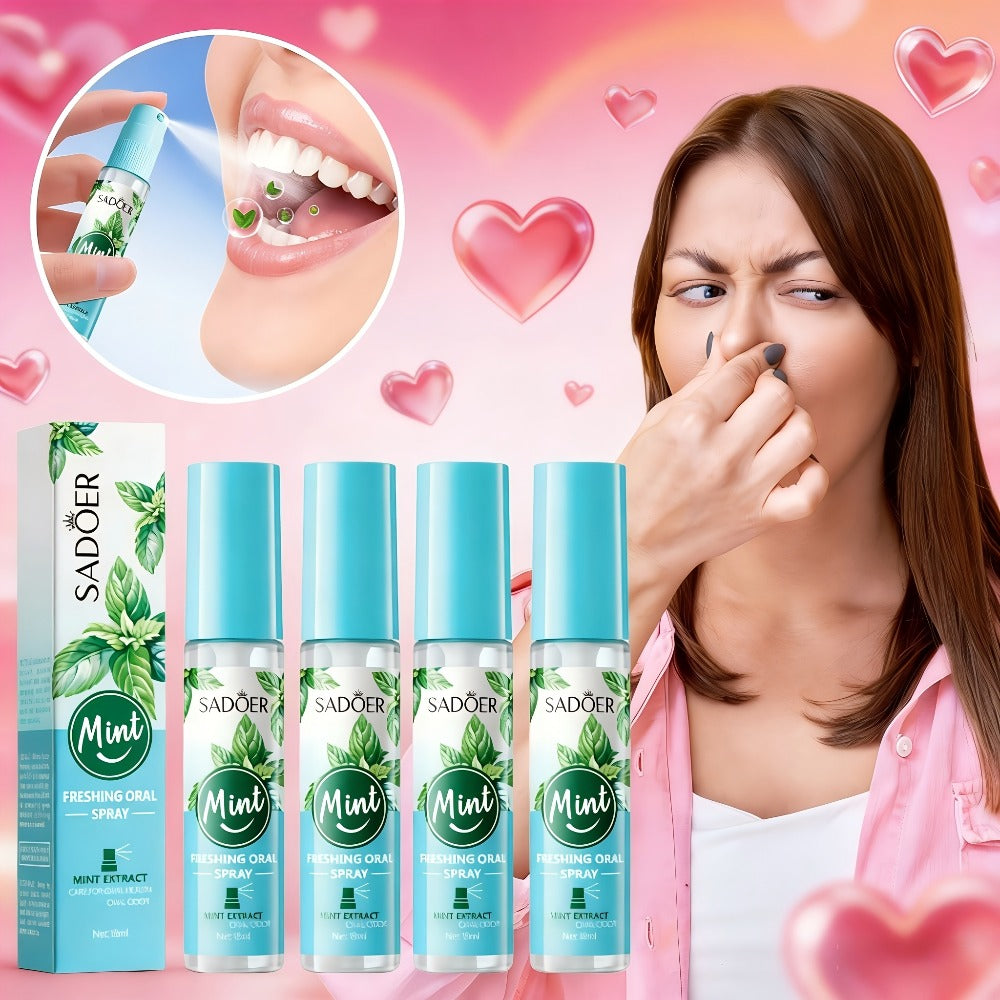 Mint Breath Spray with Tea Tree Essence Portable Oral Freshener, Compact Pocket-Size Mouth Spray — image 1
