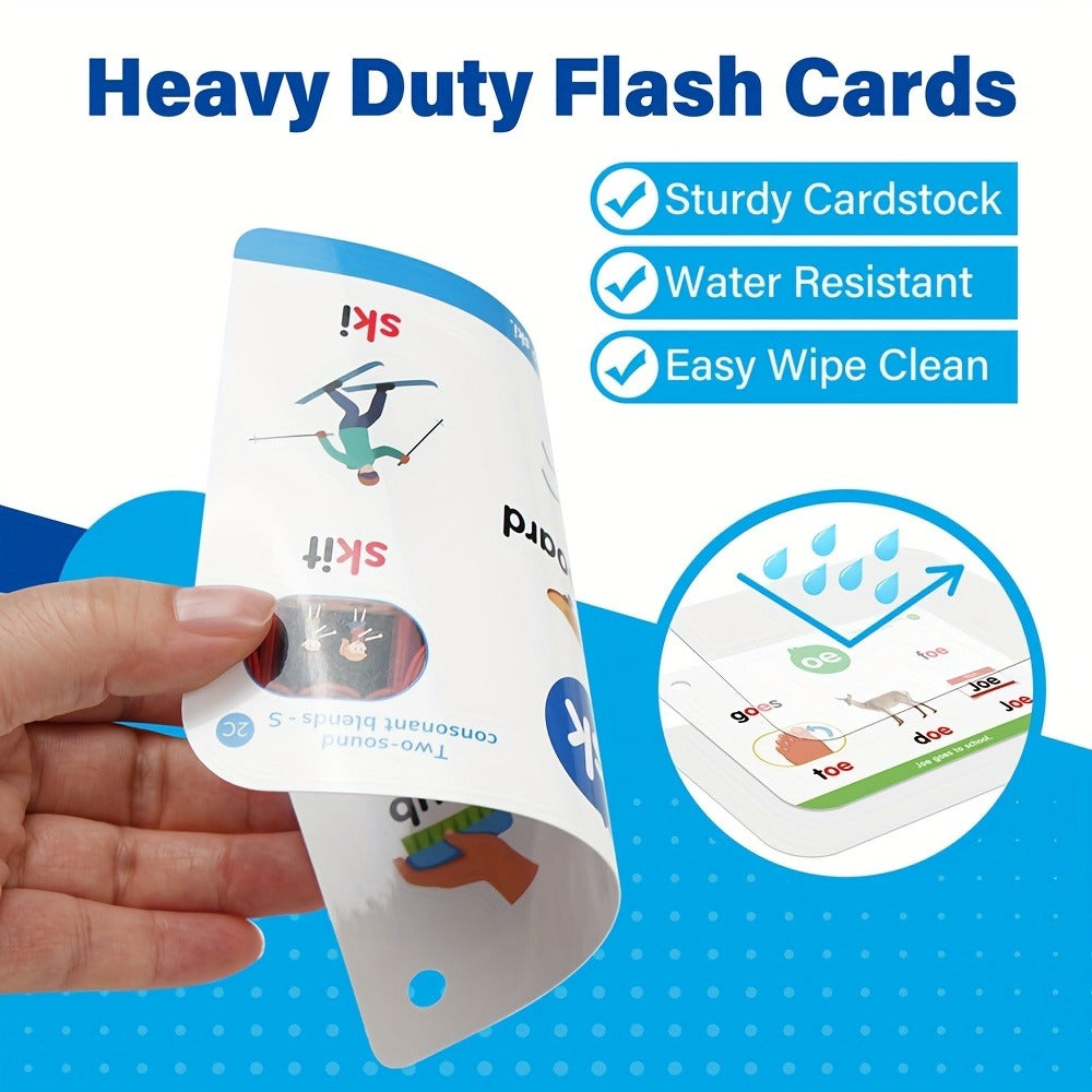 Phonics Flash Cards for Kids 76 Cards 24 Principles, CVC Digraphs Consonant Blends Long Vowels — image 6