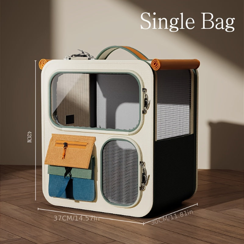 Structured Pet Carrier Backpack with Large Viewing Window, Mesh Panels and Two Front Storage Pockets — image 5