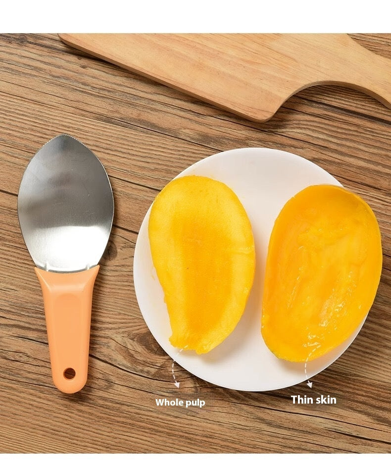 Stainless Steel Mango Peeler Fruit Meat Spoon Mango Cutter Dice