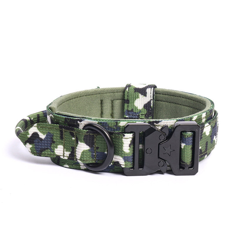 Wide Tactical Dog Collar with Grab Handle, Quick-Release Buckle and Patch Panel in M, L or XL — image 15