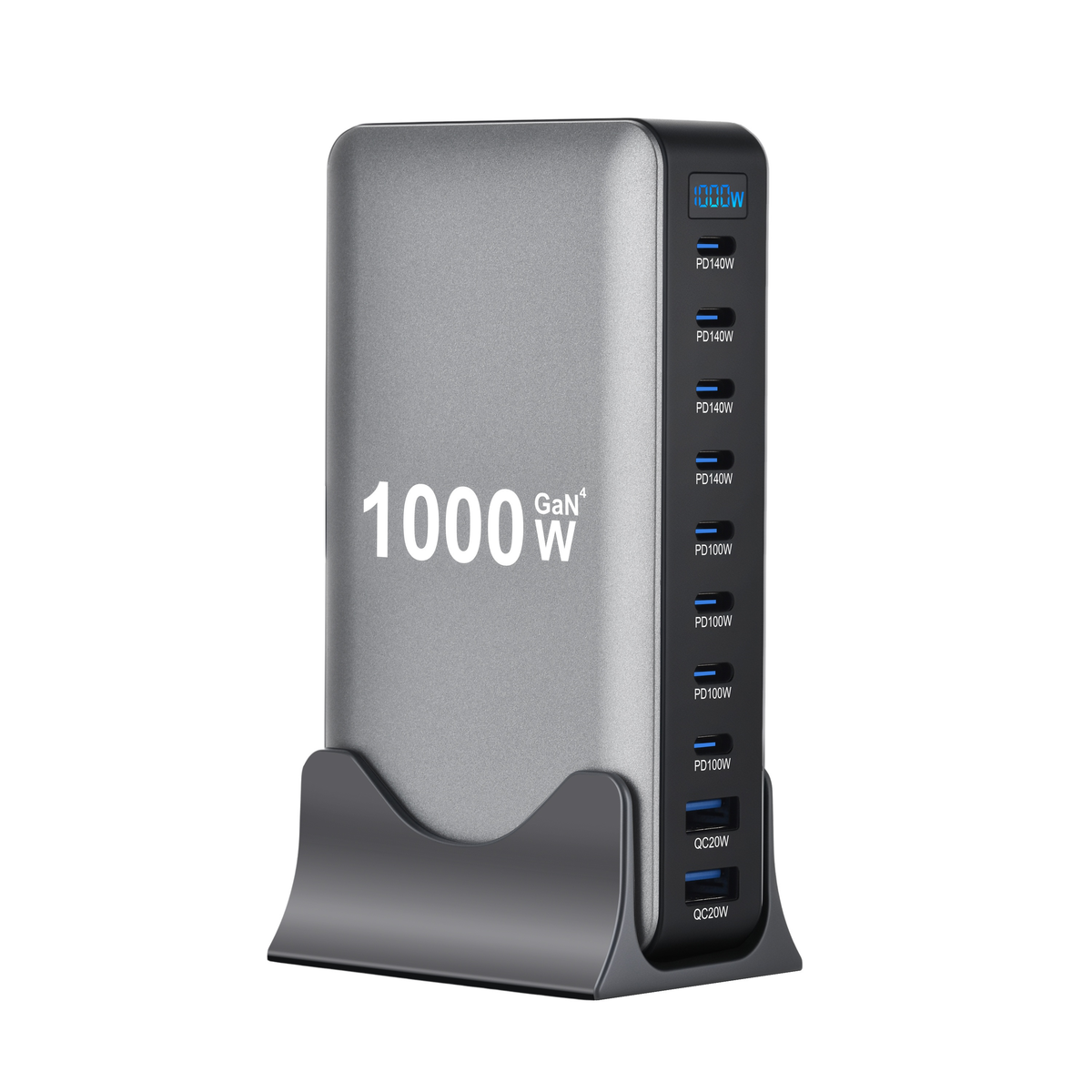 GaN Charging Station 1000W GaN3 10-Port USB-C Fast Charger for Laptops Tablets Smartphones for an Everyday Personal Care Rout