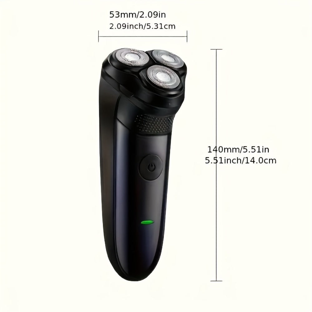 Electric Shaver Cordless Rotary Grooming Kit with USB Charging Cable in Blue or Black for Daily Use — image 6