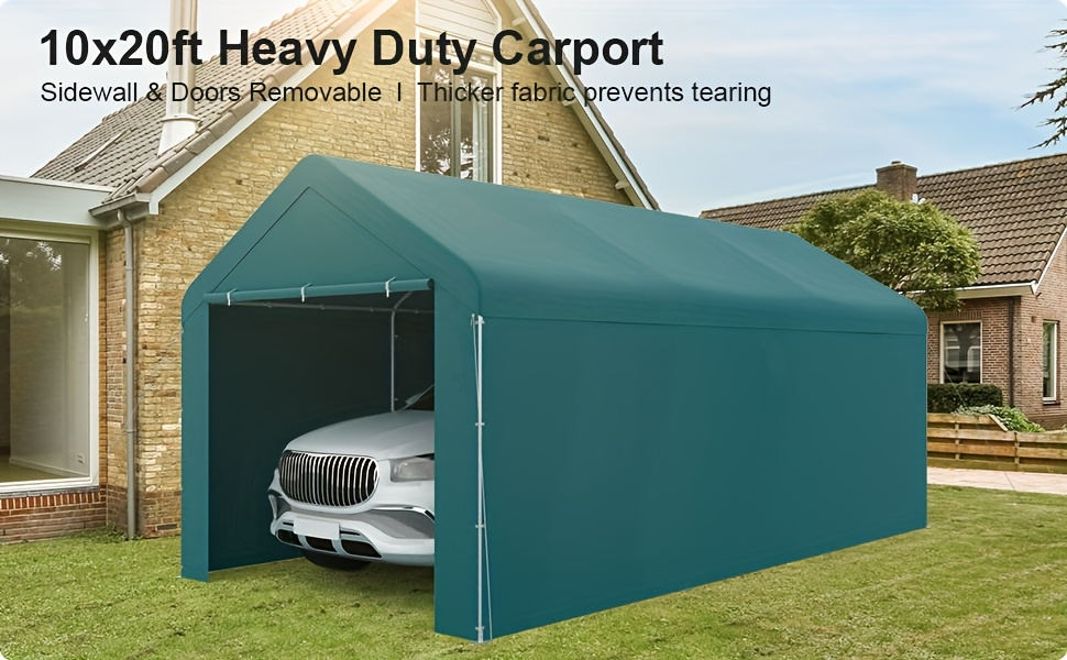 Carport Canopy 10x20 Portable Garage UV Protection for Garden, Patio and Yard Use, with the Listed Configuration — image 6