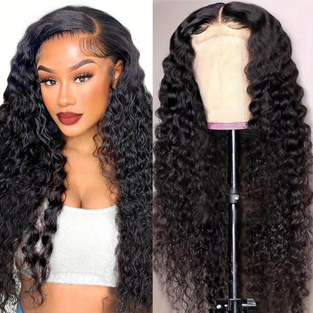 Jerry Curl Human-Hair Lace Closure Wig in Black with 14, 16, 18, 20 or 24-Inch Length Options — image 7