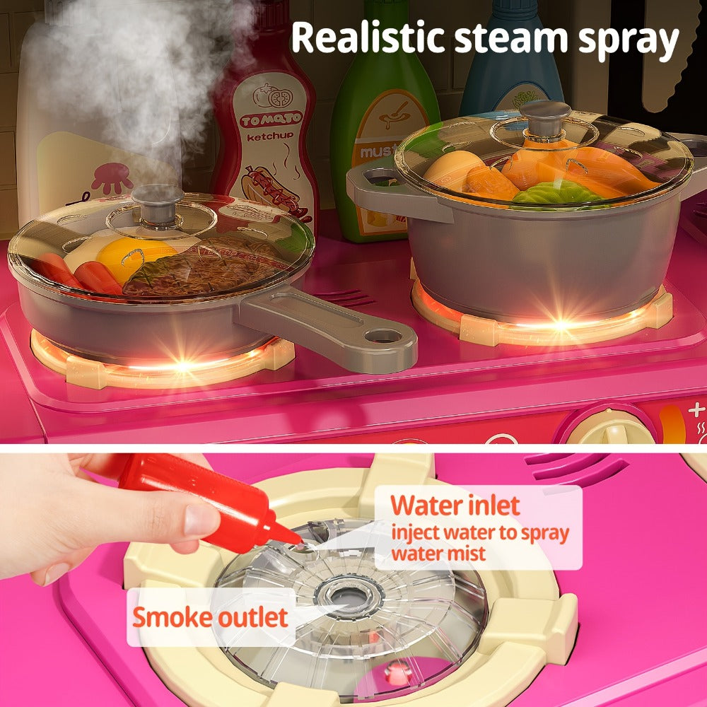 Pretend Play Kitchen Playset with Lights & Sounds, Interactive Toy Kitchen Accessories for Toddlers Ages 3+ — image 14