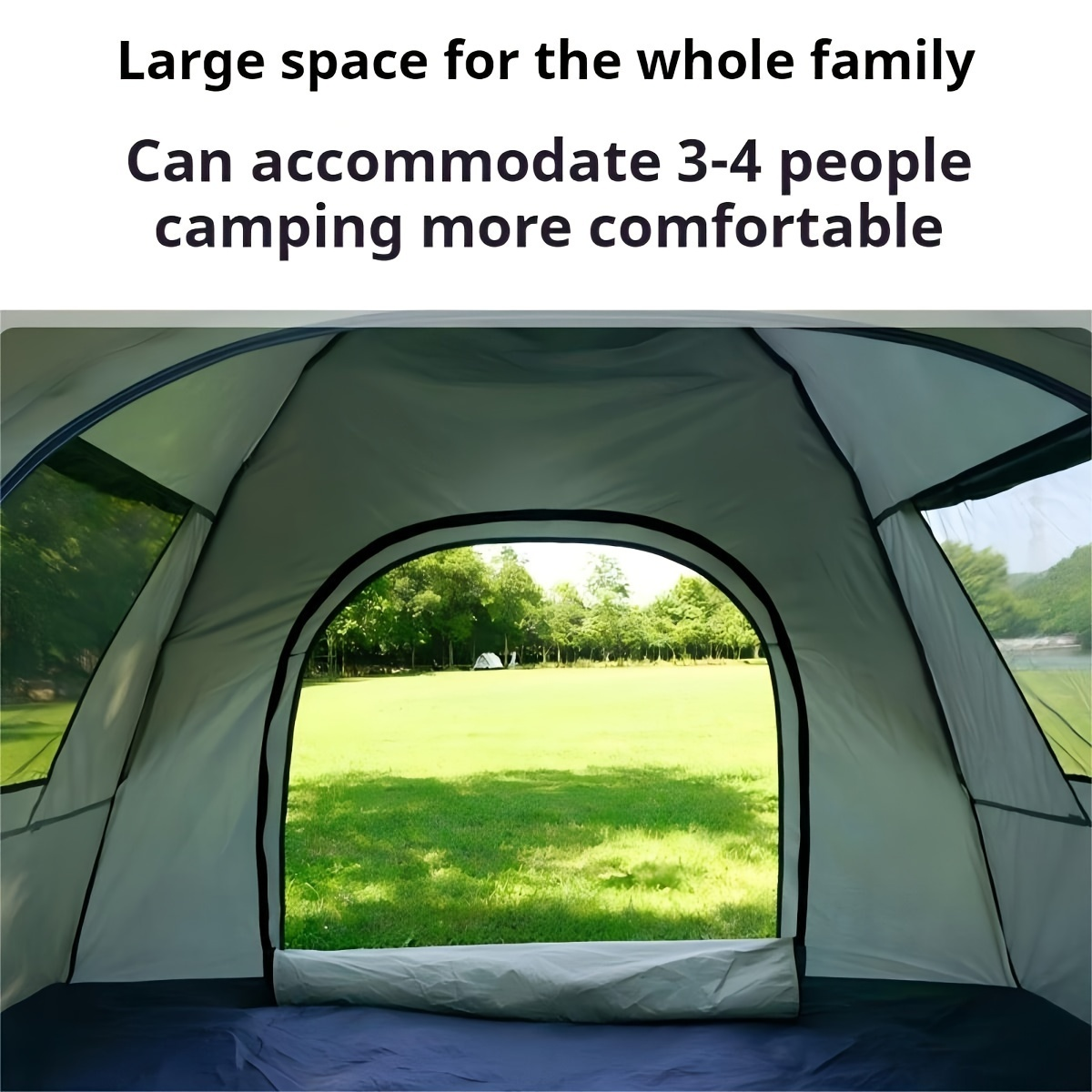 Camping Tent 4-Person Polyamide Pop-Up with Two Doors, Optional Windows and Small or Large Sizes — image 13