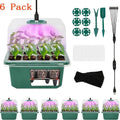 Seed Starter Kit 6-Pack with Grow Light Timing Controller, Adjustable Brightness Thickened Humidity Dome Heightened Lid — ima