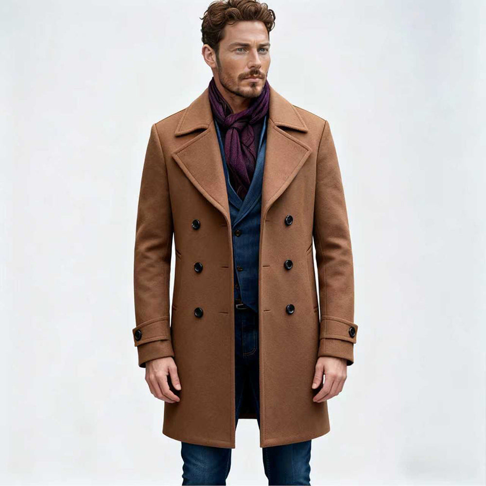 Cotton-padded Wool Coat Fashionable Lapel Wool Outerwear
