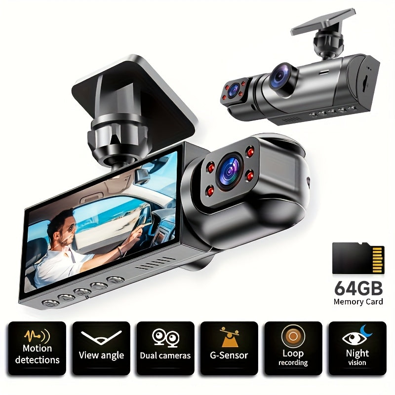 Dual Lens Dash Cam Front and Inside 1080P – Infrared Night Vision, Loop Recording, 3.16" IPS Screen, Wide Angle — image 14