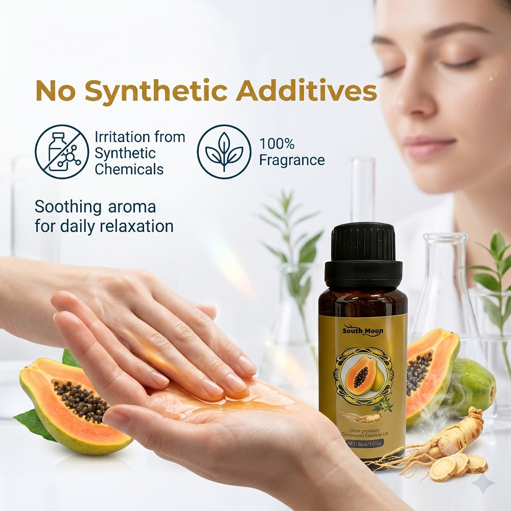 Papaya and Ginseng Body Oil Blend in a Compact 30ml Amber Dropper Bottle with Presentation Box — image 3