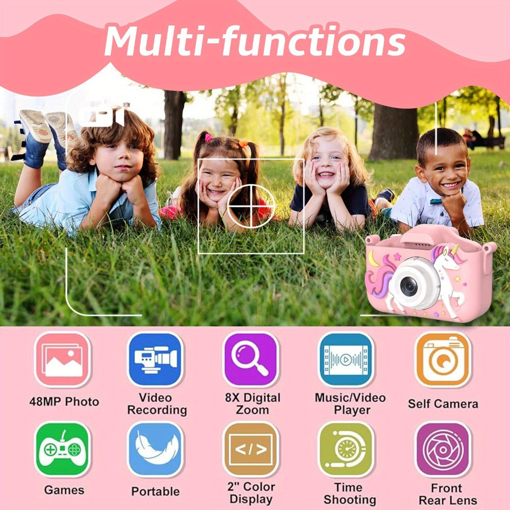 Kids Digital Camera with Rear Screen, Cartoon Unicorn or Dinosaur Shell and Pink, Purple, Blue or Green Options — image 11