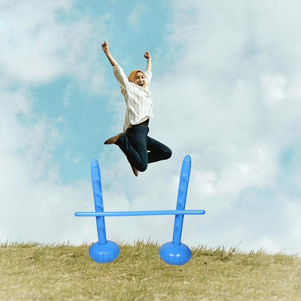 Blue Inflatable Limbo Game with Two Weighted-Base Uprights and Horizontal Bar for Outdoor Parties — image 8