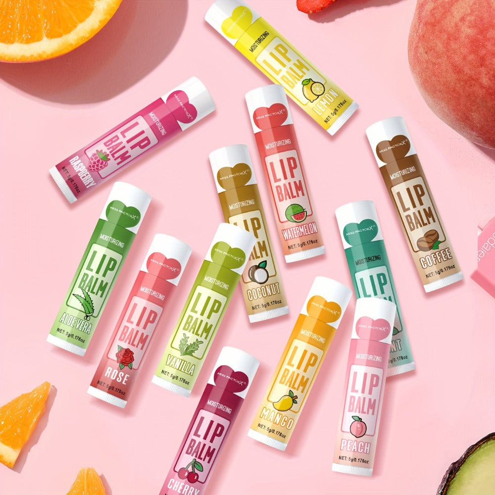 Lip Balm 24-Piece Holiday Gift Box with 12 Assorted Flavor Labels and Colorful Twist-Up Tubes — image 7