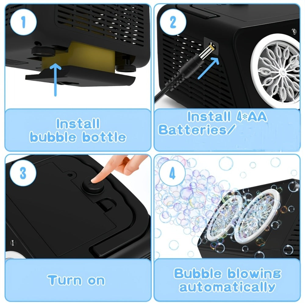 Automatic Bubble Machine with 2 Fans, 20000+ Bubbles Per Minute – Electric Bubble Blower for Kids, Battery Powered — image 11