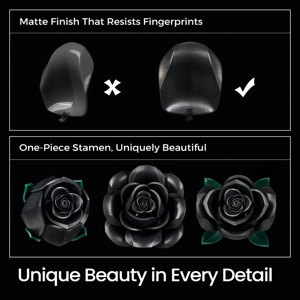 Building Block Set Black Rose Bouquet, 152-Piece Three-Flower Model with Adjustable Stems and Leaves for Display — image 7