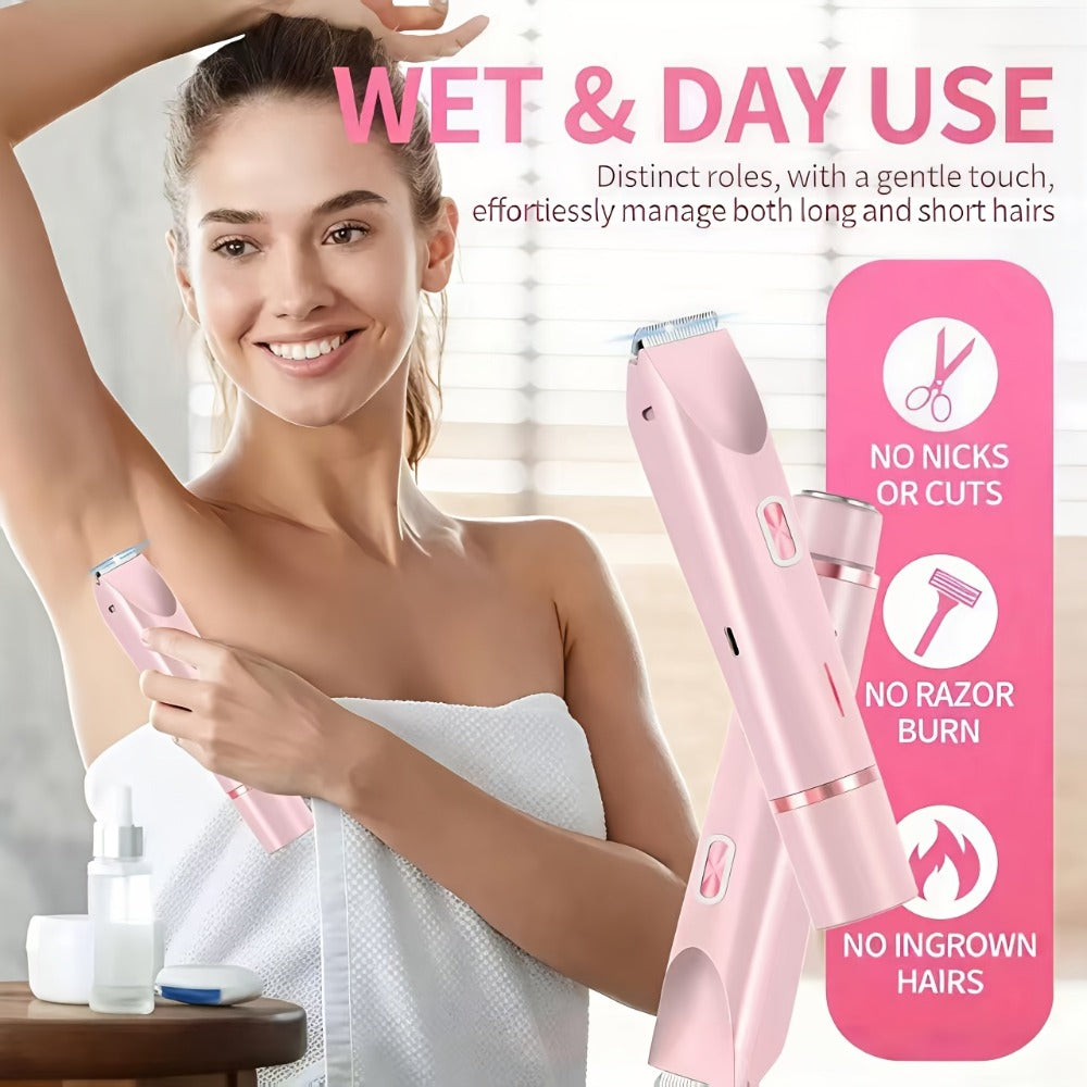 Electric Shaver 2-in-1 Women’s Razor and Bikini Trimmer with IPX6 Wet/Dry Use and USB Rechargeable Power — image 14
