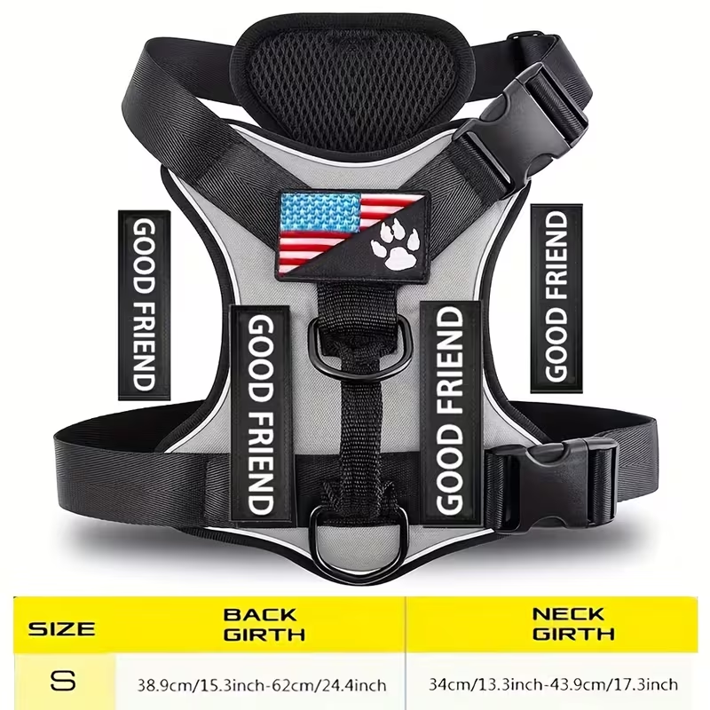 Five-Patch Dog Vest Harness in Black, Red, Rose Red, Grey or Green with XS-to-XL Sizes Pictured — image 50