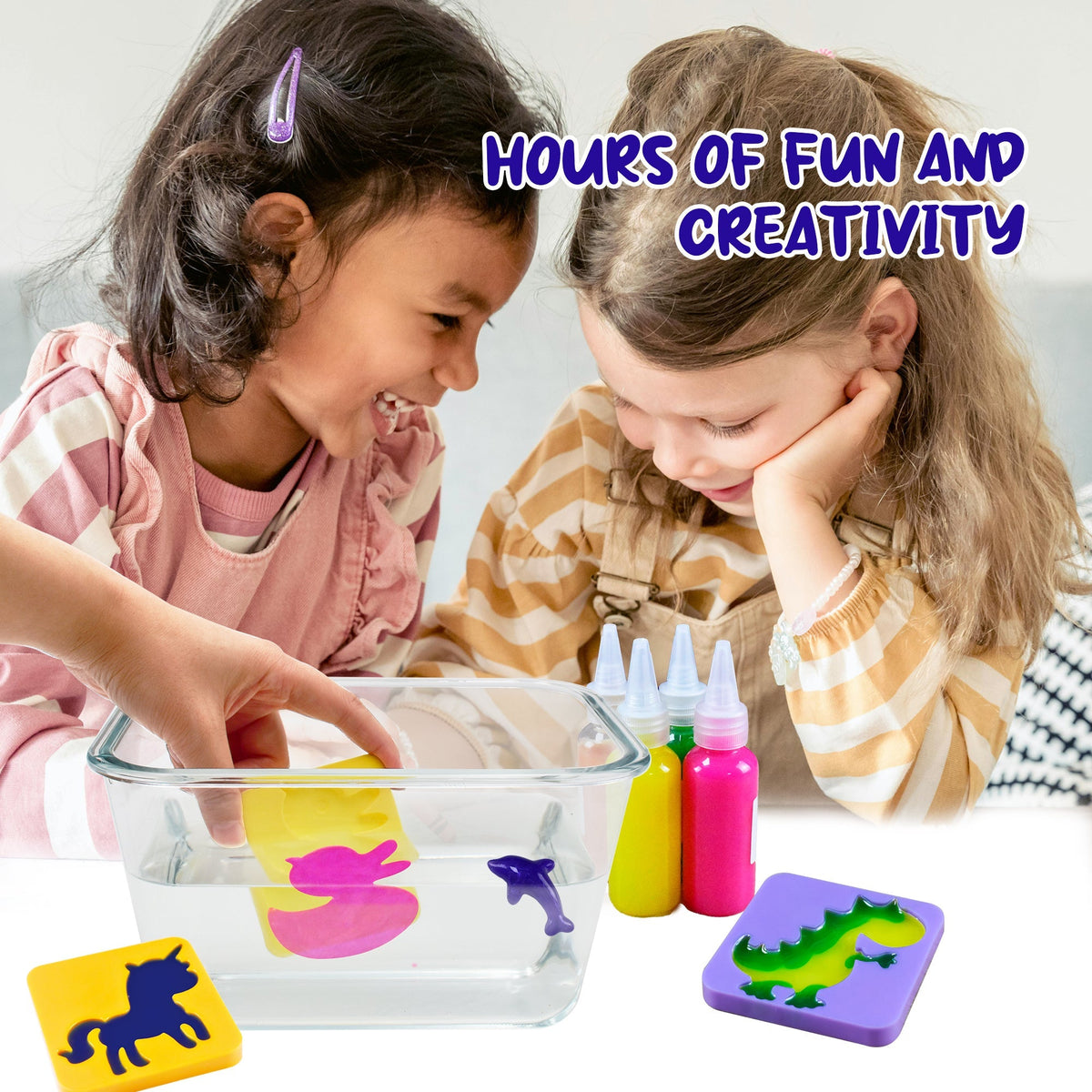 Magic Water Gel Creature Craft Kit with Ten Color Gels, Six Molds, Mixing Powders and Lidded Display Jar — image 3