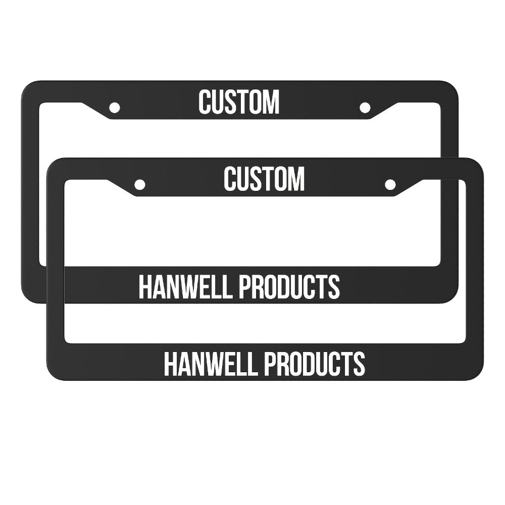 Custom License Plate Frame – 6 Font Styles, Heavy-Duty Weather-Resistant Car Tag Holder, Personalized Front & Rear License Pl