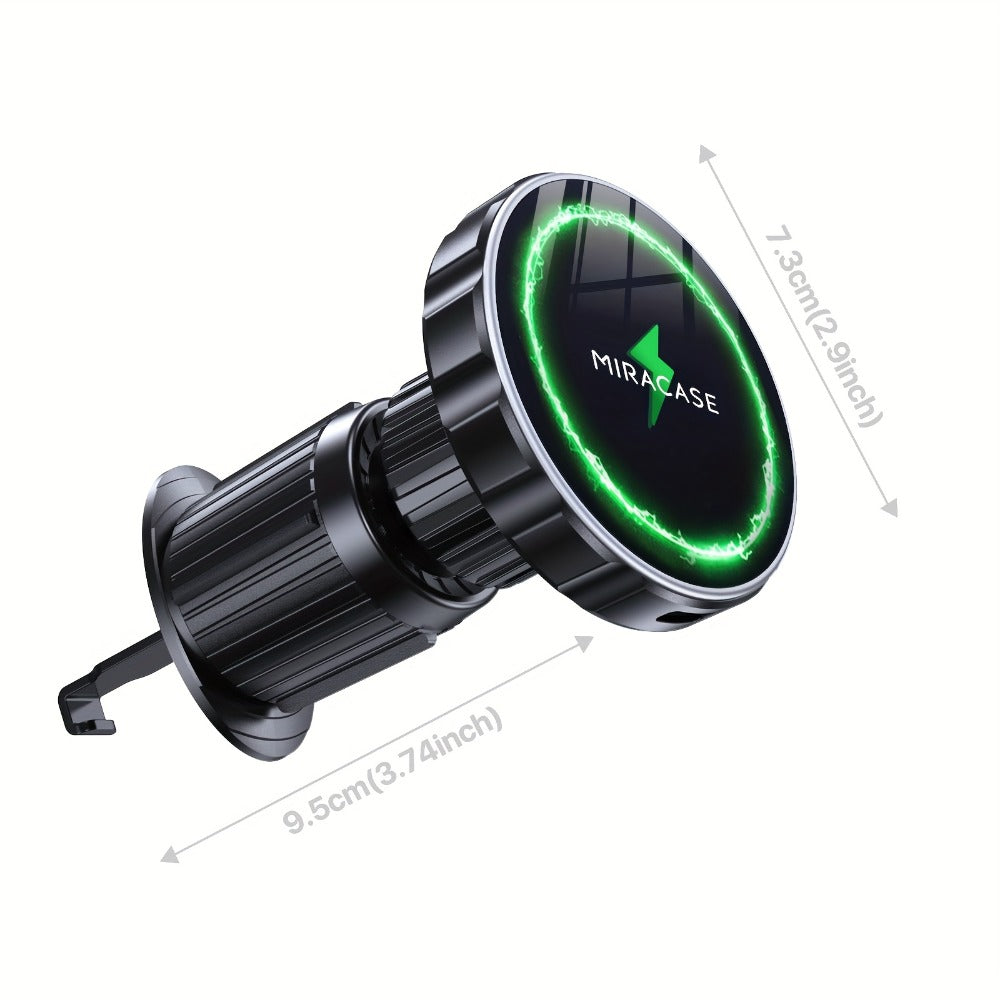 15W Magnetic Wireless Car Charger – Air Vent Mount with N52 Strong Magnet, Fast Charging for iPhone 17 Pro Max / 16 / 15 / 14