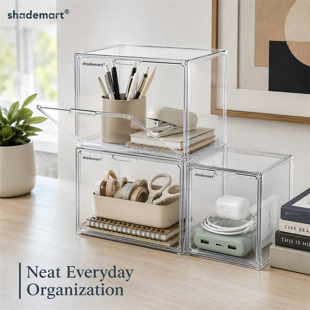 Clear Display Case Set of 3, Dustproof Transparent Storage Box Organizer for Collectibles, Car Models — image 8