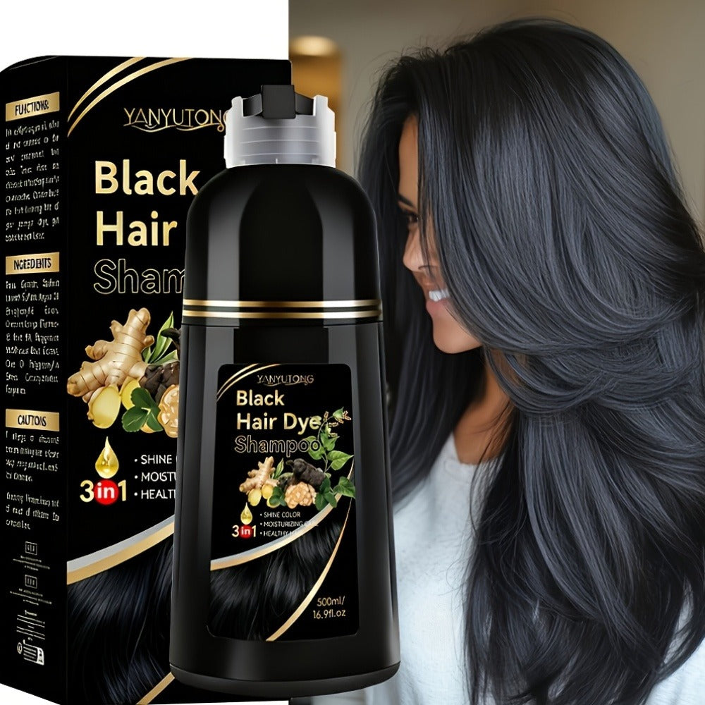 Ammonia-Free Herbal Hair Color Shampoo 3-in-1 Colors in 15 Minutes Lasts 30 Days – Semi Permanent Gray Coverage Moisturizing 