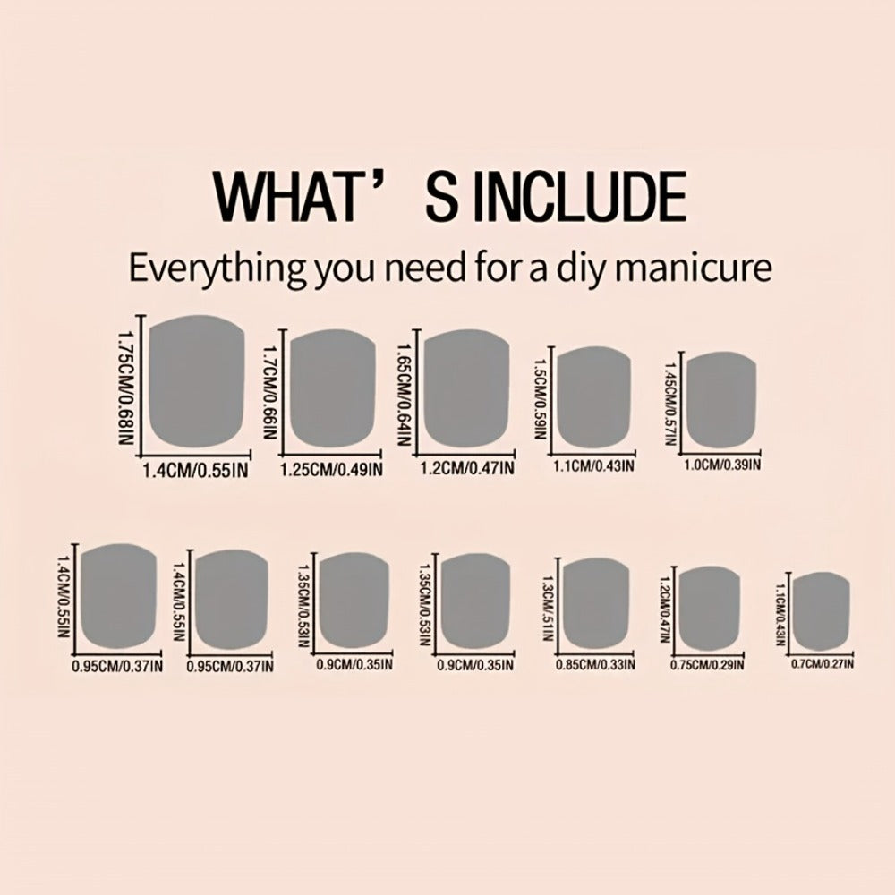 Press On Nails 576-Piece Assorted Set with Square, Almond, Oval and Ballerina Shapes in Three Lengths — image 4