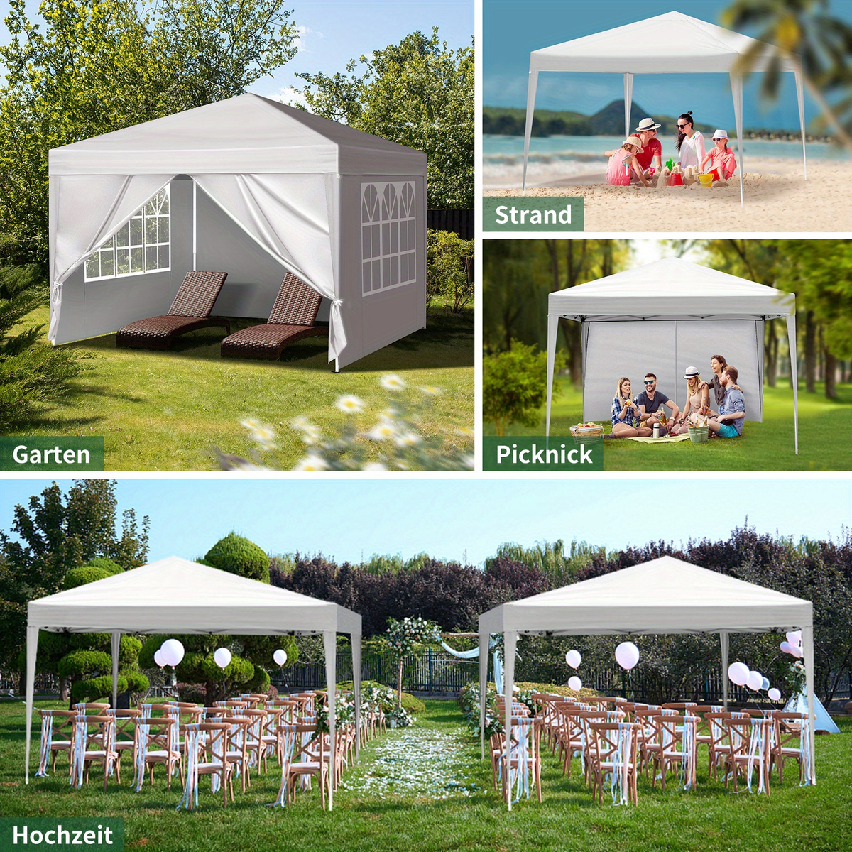 Instant Canopy 10x10 FT Oxford Fabric UPF50+ Sidewalls Commercial for Garden, Patio and Yard Use — image 15