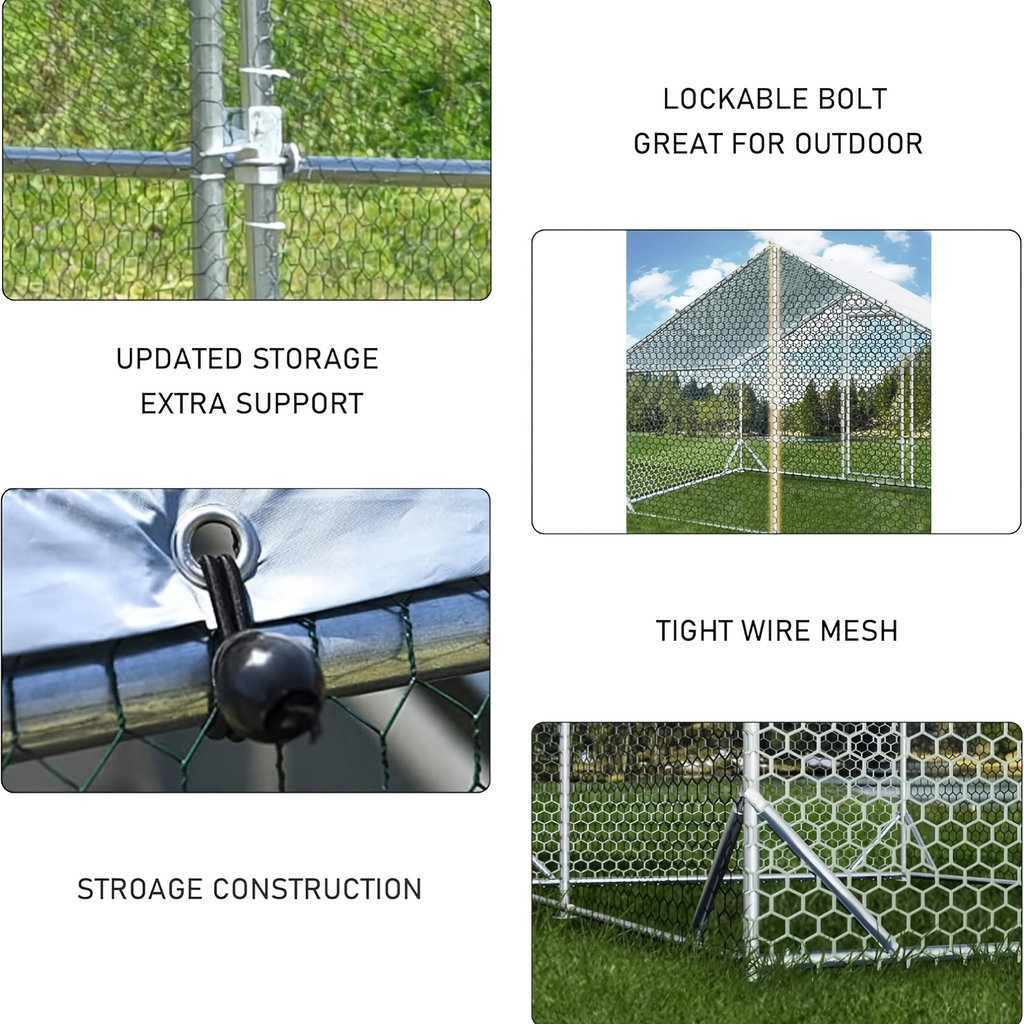 Metal Chicken Run Walk-in Poultry Enclosure with UV Protection - Dome Flat & Spire Roof Styles — image 18