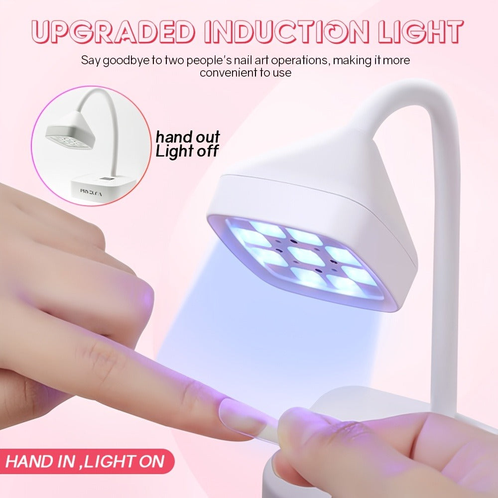 Gooseneck Stand LED Nail Lamp with Nine Dual-Light Beads, LCD Base, Two Timers and Type-C Charging — image 7
