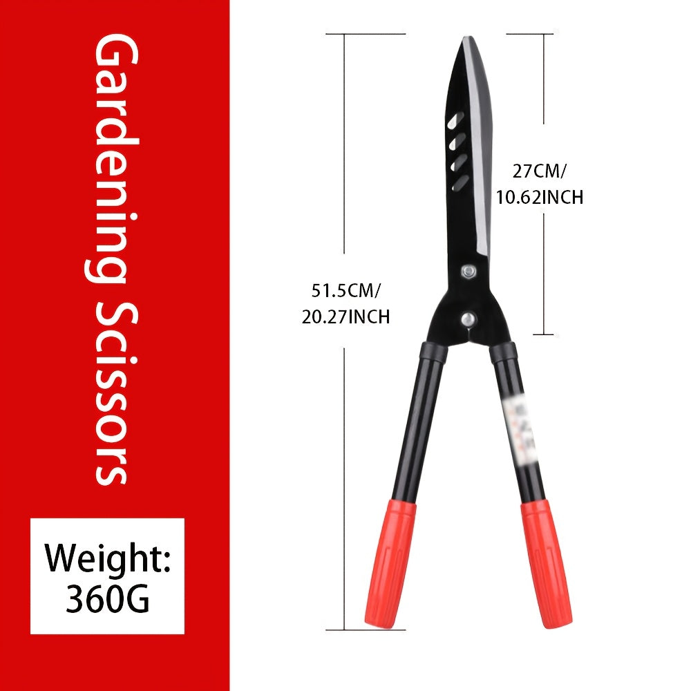 Long-Handle Hedge Shears with 27cm Blades, Red Grips, 51.5cm Pictured Length and 360g Label — image 4