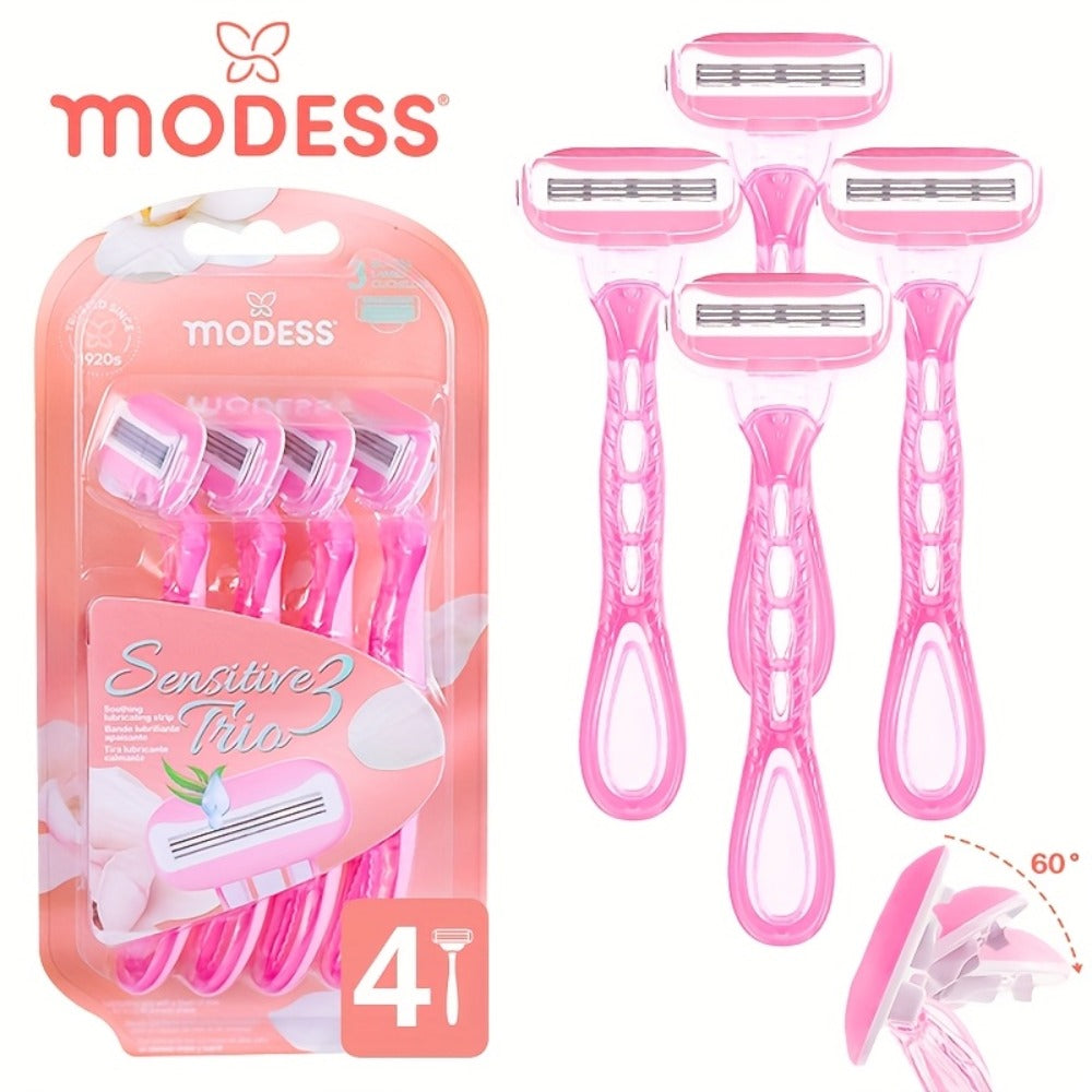Sensitive Skin Disposable Razors for Women Pastel Teal Blush Pink 4-Pack & 8-Pack Smooth Close Shave Legs Underarms Protectiv