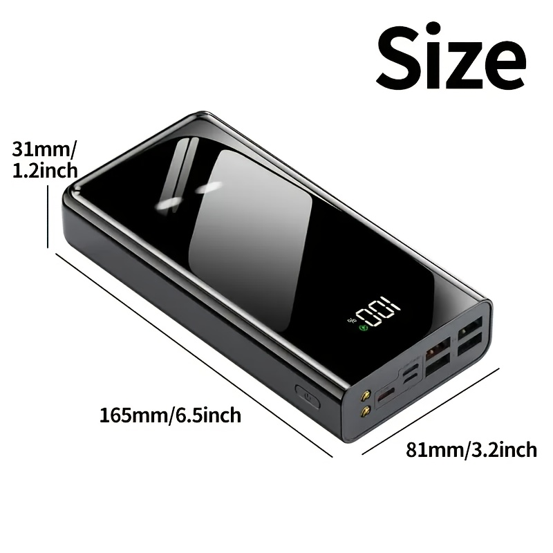 Power Bank 100000mAh 22.5W Super Fast Charging Two-Way USB-C Digital Display Large Capacity Portable Charger for Travel Campi