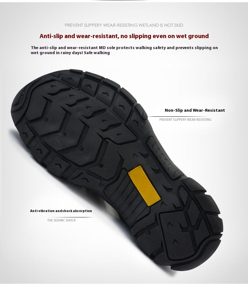 Men's Thick Bottom Toe Cap Beach Upstream Plus Size Outdoor Casual Shoes