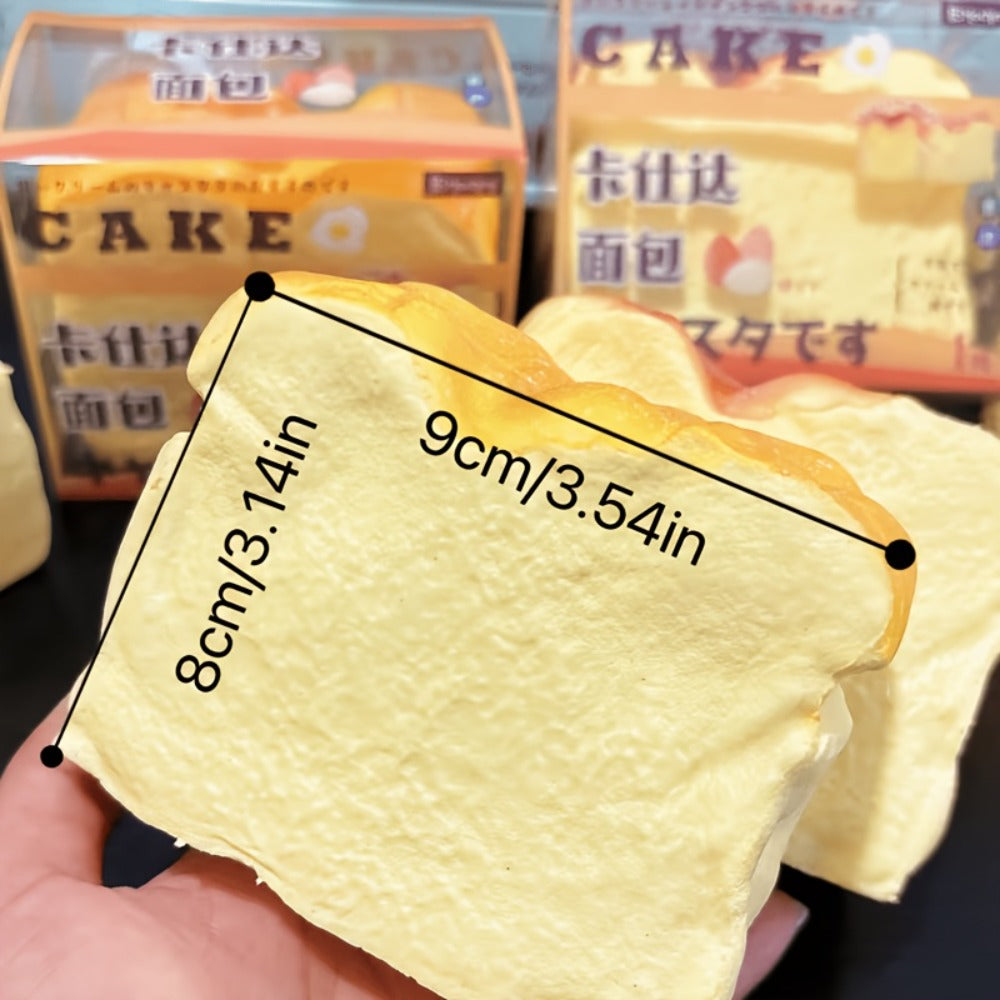 Slow Rise Bread Squishy Toy 2-Pack, Squeeze Fidget Sensory Toys for Anxiety & Stress, TPU Foam, Mixed Color Light & Dark — im