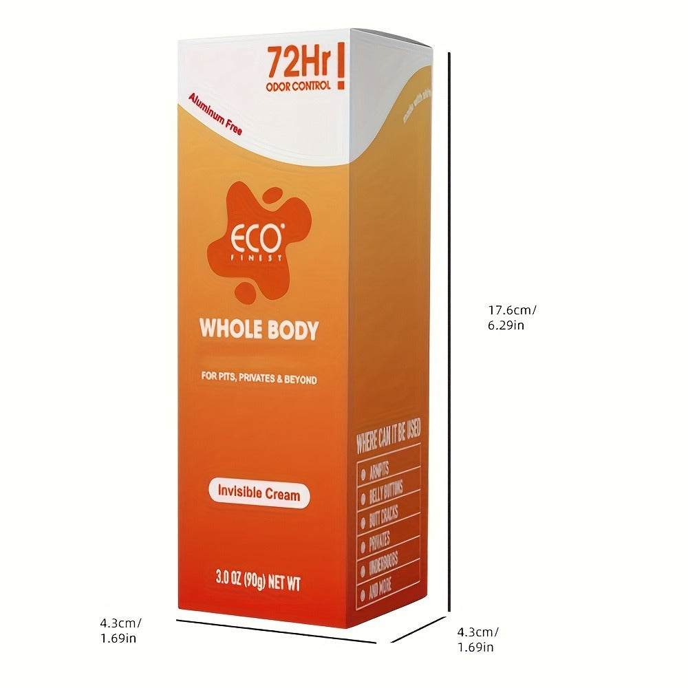 Natural Deodorant Cream 72-Hour Odor Protection – Aluminum-Free Body Deodorant with Lavender & Orange Scent | Long-Lasting Sk