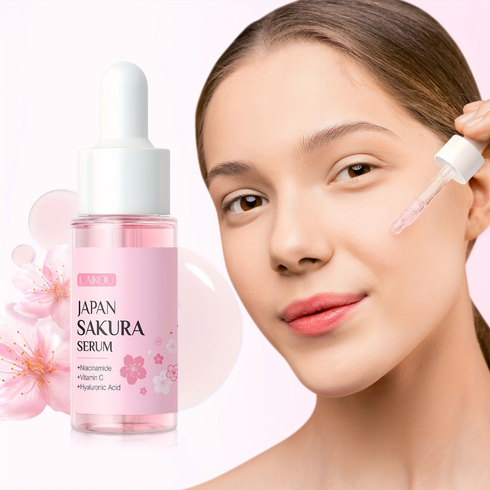 4-Piece Sakura Skincare Gift Set with Cleanser, Serum, Essence Cream and Eye Cream in Coordinated Pink Packaging — image 7