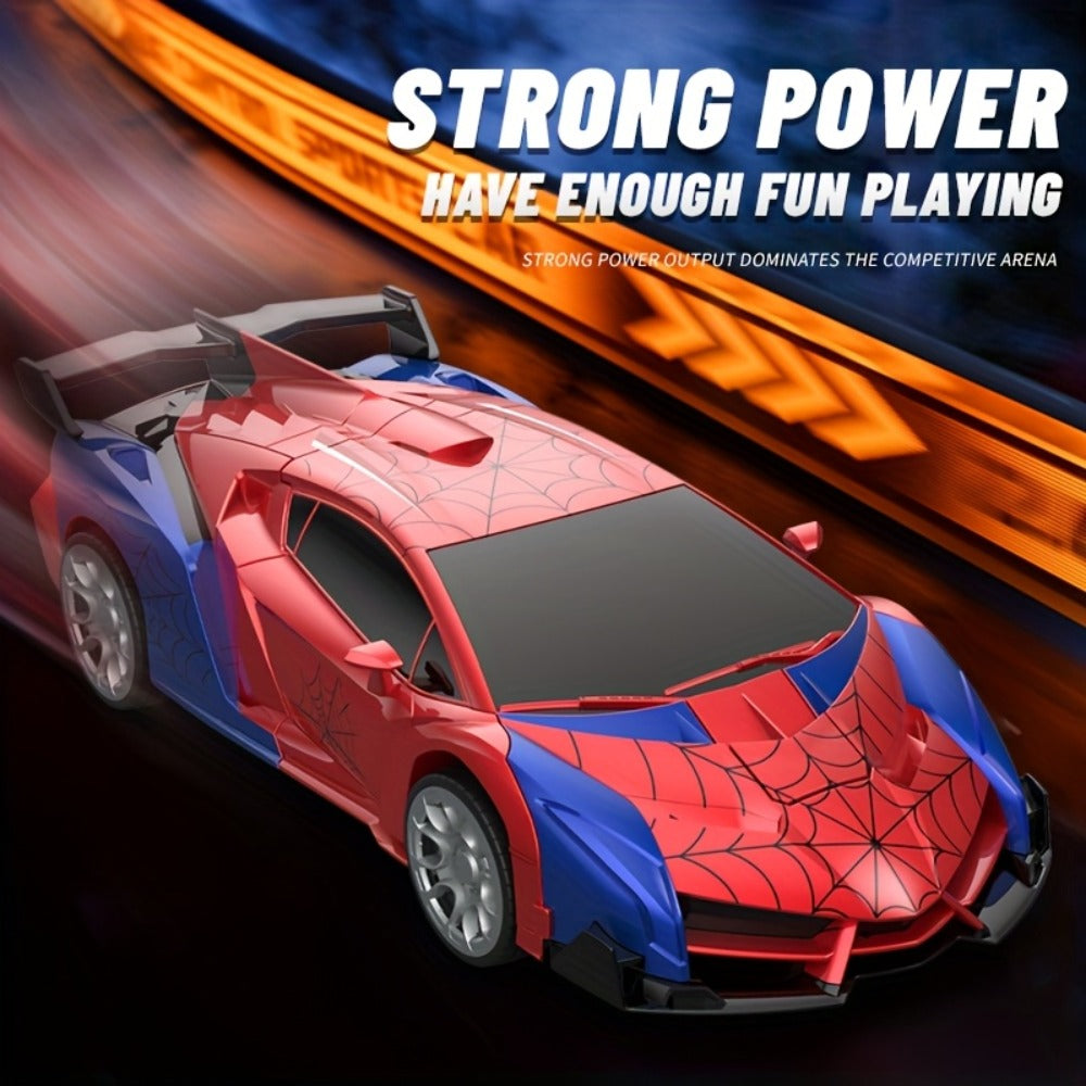 Robot Deformation Car for Kids 1:18 Blue & Red, One-Button Transform Remote Control Stunt Vehicle — image 7