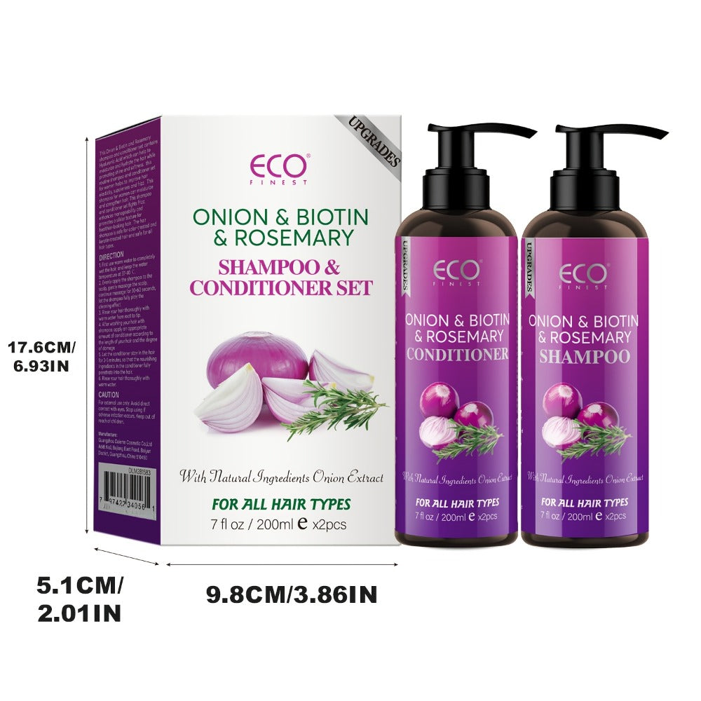 Shampoo and Conditioner Set Biotin & Rosemary with Onion Extract & Jojoba Oil – Hydrating Oil Control Hair Care for Dry Damag