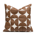 Nordic PU Leather Pillow Geometric Abstract Veneer Stitching Cushion Simple Modern Living Room Backrest Pillow Pillow Cover