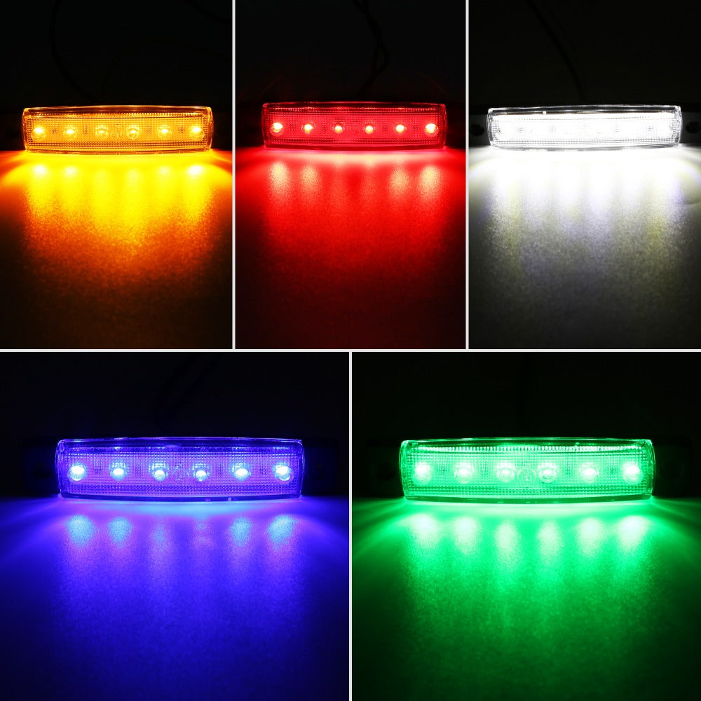 Thirty-Piece 12 V LED Side Marker Light Set with Six LEDs per Lamp in Amber, Red, White, Blue, Green or Purple — image 9