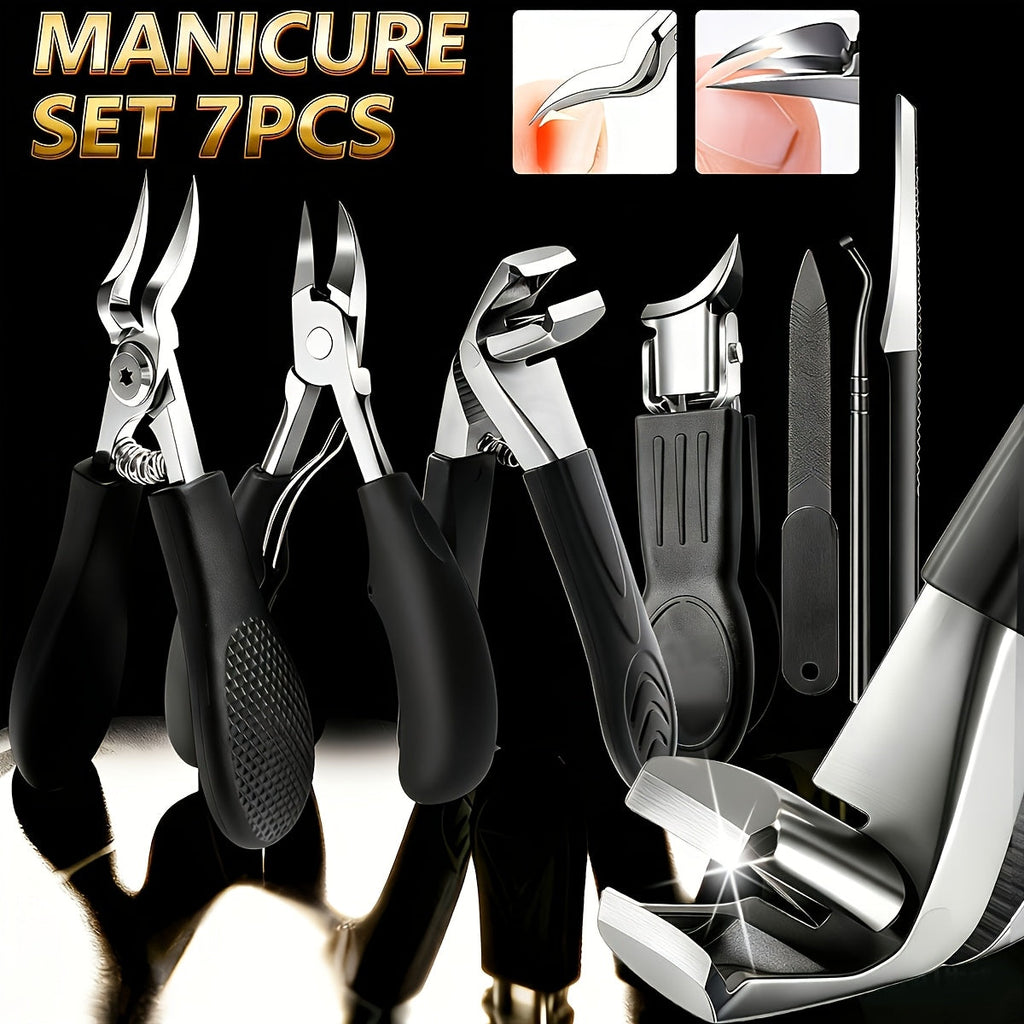Seven-Piece Toenail Clipper Kit with Angled Nippers, Curved Blade Tool, Nail File and Lifter — image 24