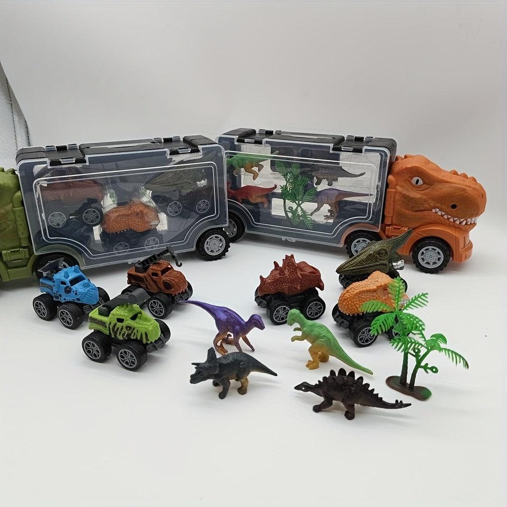 T-Rex Dinosaur Carrier Truck Playset with Mini Cars, Figures and Standard or Upgraded Package Options — image 14