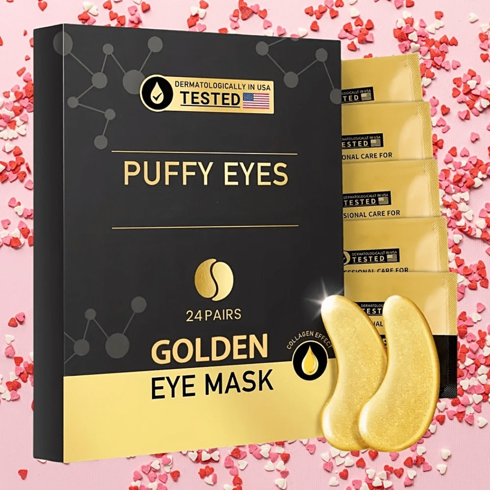 Under Eye Patches 24K Gold 24 Pairs – Collagen Hyaluronic Acid Eye Mask for Fine Lines, Wrinkles, Puffiness & Dark Circles — 