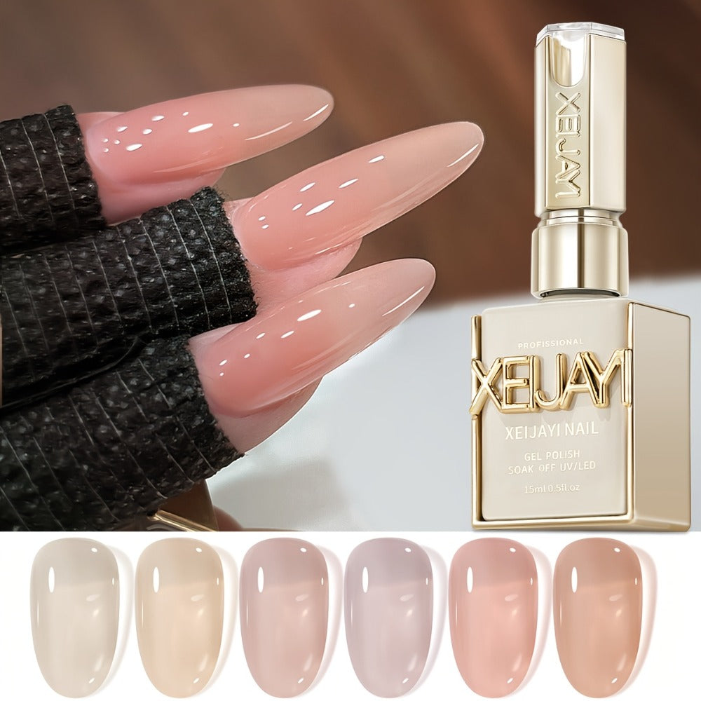 Gel Nail Polish 6-Piece 15ml Jelly Set with Glass Finish in Shades M14, M16, M17, M18, M19 and M20 — image 1