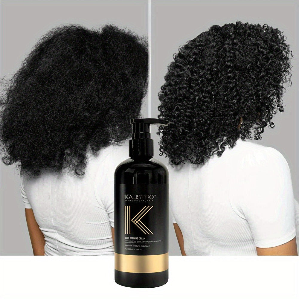 Curl Defining Cream and Detangling Brush Set by KALISPRO with One or Two 300ml Pump Bottles — image 2