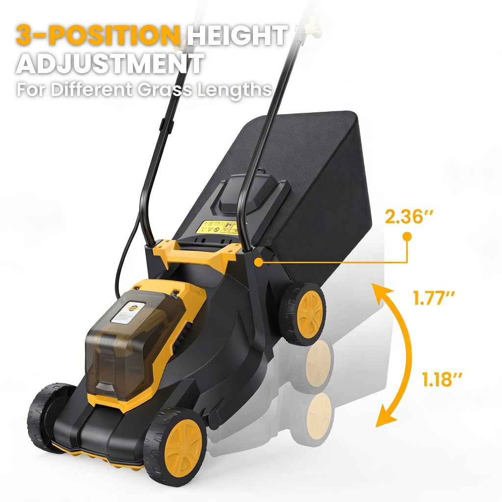 Brushless Cordless Lawn Mower 20V Compatible with Dewalt 20V MAX Battery 14-Inch 700W Pure Copper Motor for Garden, Patio and