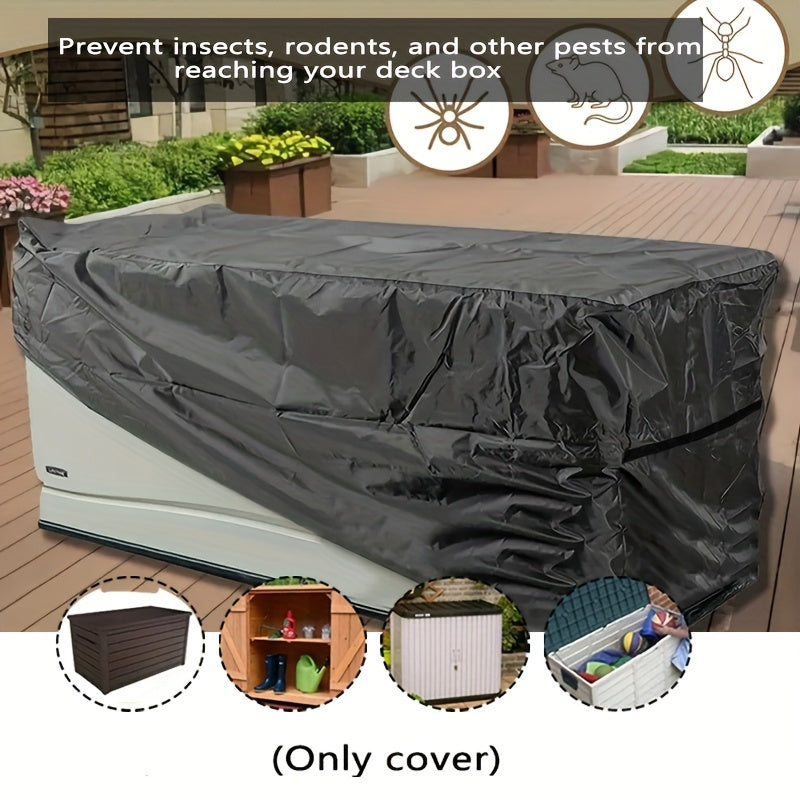 Black Patio Deck Box Cover with Buckle Straps in 51-, 58- or 62-Inch Length Options and Three Profiles — image 1