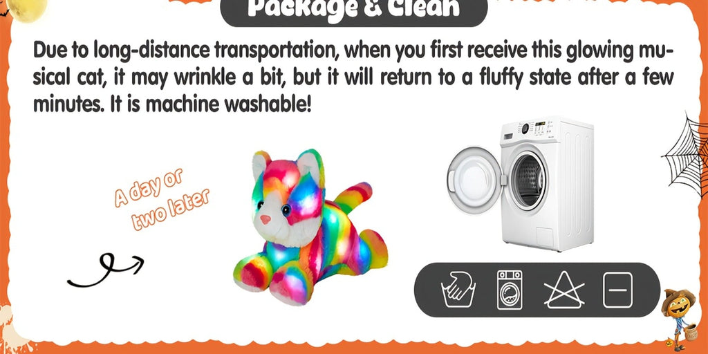 Plush Toy Rainbow Cat with LED Glow and Optional Music for Colorful Kawaii Room Display and Gifting — image 15